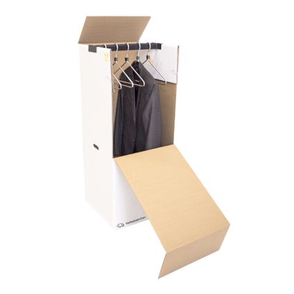 Verhuisservice+ Verhuisdoos voor kleding - garderobedoos - inclusief roede
