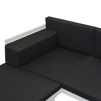 vidaXL 4-delige Loungeset met kussens aluminium zwart 9