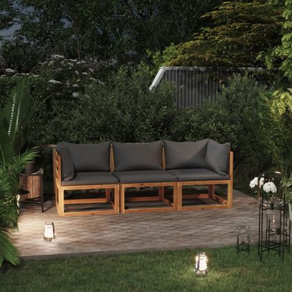 vidaXL Canapé de jardin à 3 places avec coussin Bois d'acacia