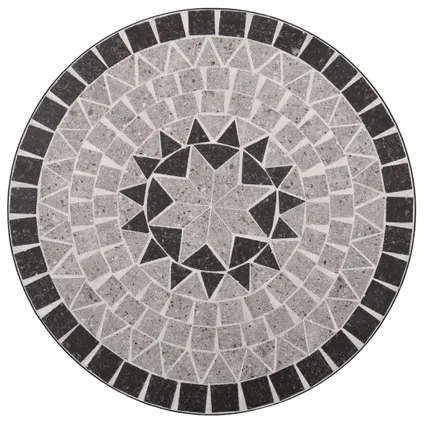 vidaXL 3-delige Bistroset mozaïek keramische tegel grijs 5