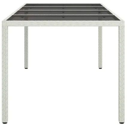 vidaXL Table de jardin Blanc 190x90x75 cm Verre trempé/résine 4