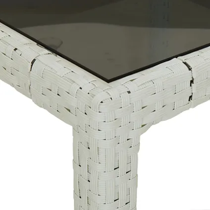vidaXL Table de jardin Blanc 190x90x75 cm Verre trempé/résine 5