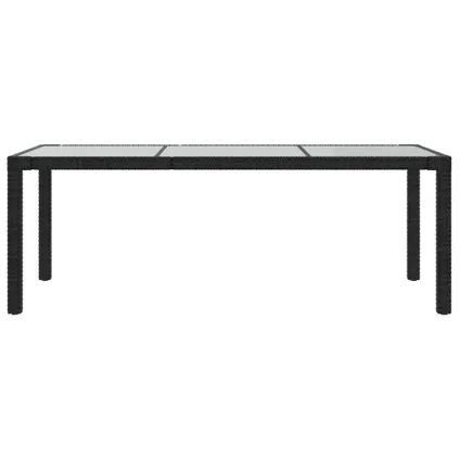 vidaXL Table de jardin Noir 190x90x75 cm Verre trempé/résine 2