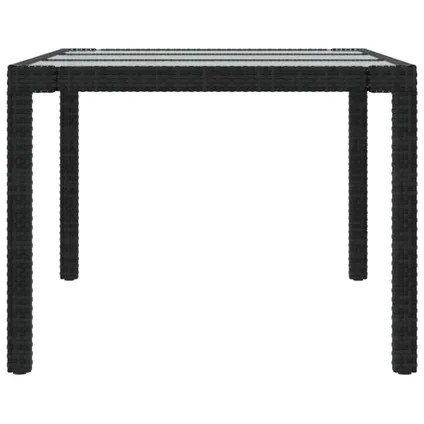 vidaXL Table de jardin Noir 190x90x75 cm Verre trempé/résine 4