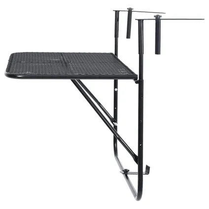 vidaXL Table de balcon Noir 60x40 cm Acier 5