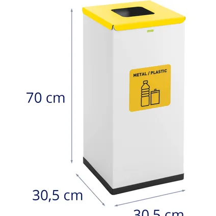 ulsonix Poubelle de recyclage- 60 L - blanc - labellisée emballages recyclables ULX-GB5 N 6