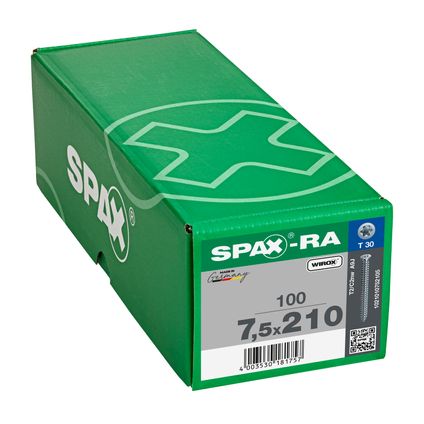 SPAX-RA kozijnschroef T-Star Plus T30 volle draad Wirox Ø7,5x210mm 100 st