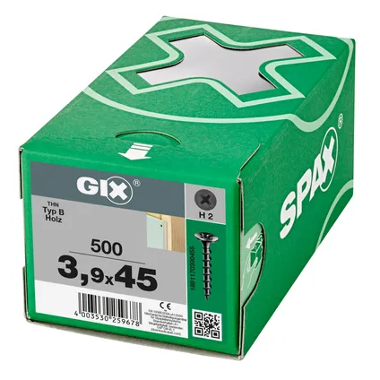 Vis pour plaque de plâtre SPAX GIX B filtage grossier - acier phosphaté Ø3,9x45mm 500 pièces 2