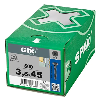 SPAX gipsplaatschroef GIX D boorpunt - gefosfateerd staal Ø3,5x45mm 1000 st 2