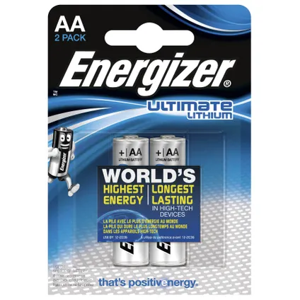 Lithium AA batterijen Energizer Ultimate L91 (2 stuks) 3