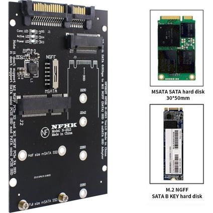 Adaptateur M.2 NGFF/mSATA SSD vers SATA 6Gbps - Orico - TH02 - B+M Key - Adaptateur SATA