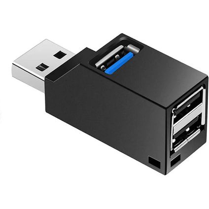 High Speed 3 Poorts USB Splitter - USB Hub 3.0/2.0 - Mini Usb Hub Voor Pc Laptop - Zwart