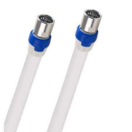 Câble coaxial - 25m - Blanc - Connecteurs F vers connecteurs F