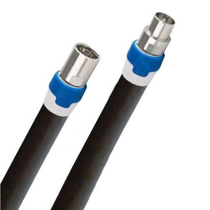 Câble coaxial - 25m - Noir - Prises (m) et (f) droites