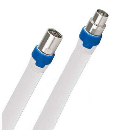Câble coaxial - 30m - Blanc - Prises (m) et (f) droites