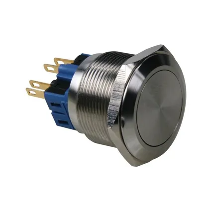 Interrupteur à pression métallique ON-OFF ëò25mm - Marque - Acier inoxydable - 5A 230V - Par 1 pièce