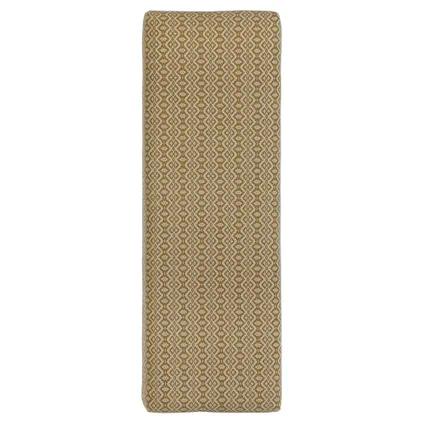 Banc banquette de lit moderne pieds en bois revêtement en tissu beige/gold 120cm 2