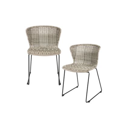 Lot De 2 Chaises - Polyester Rotan - Sunkissed - Woood - Wings