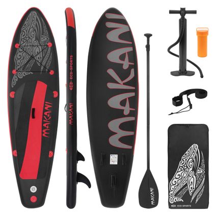 Planche de Surf ECD Germany Stand Up Paddle Board Gonflable Makani 320 x 82 x 15 cm Noir-Rouge