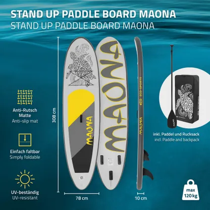 Stand Up Paddle Surfboard Grey Maona 2