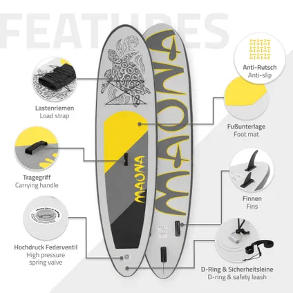 Stand Up Paddle Surfboard Grey Maona 3