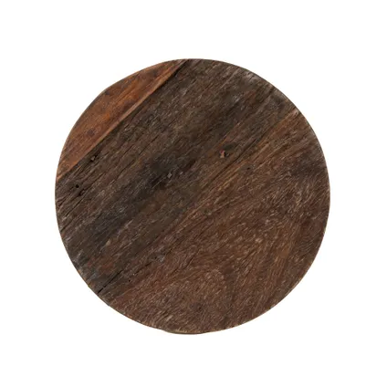 Bijzettafel zwart met massief oud houten blad 3