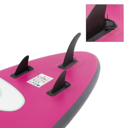 ECD Germany Surfplank Stand Up Paddle Surf SUP opblaasbaar Maona 308 x 76 x 10 cm roze 6
