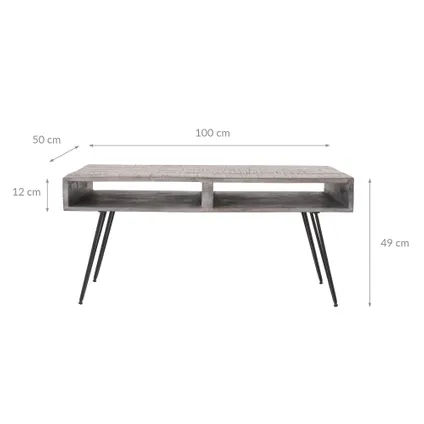 Table basse appoint avec 2 tiroirs bois de manguier massif 100 cm WOMO-DESIGN® 5