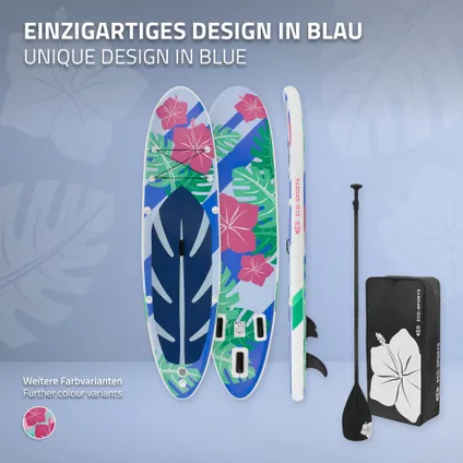 Planche de surf stand up paddle board SUP gonflable Flowers bleu/blanc 320 cm 6