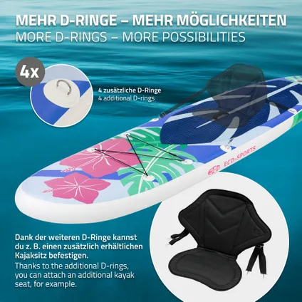 Planche de surf stand up paddle board SUP gonflable Flowers bleu/blanc 320 cm 7