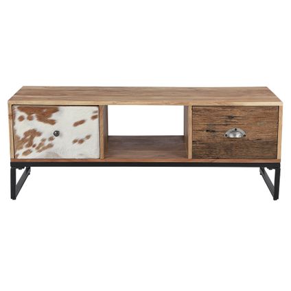 Table basse console meuble TV commode salon en bois massif 110 cm WOMO-DESIGN®
