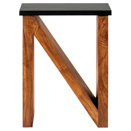 Table basse d'appoint de salon en bois massif acacia forme "N" 60cm WOMO-DESIGN®