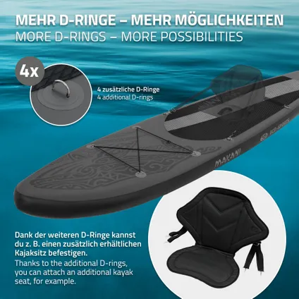 Stand up paddle board gonflable Makani avec sac pompe á air pagaie noir 320 cm 7