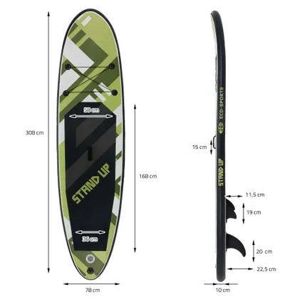 Planche de surf stand up paddle board SUP gonflable Stripes olive 308 cm 120 kg 8