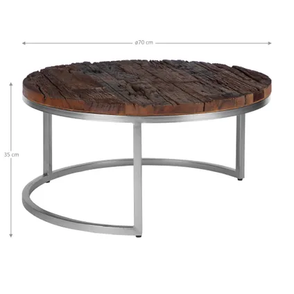 WOMO-DESIGN set van 2 salontafel naturel, Ø 70x35 / 56x29 cm, acaciahout 8