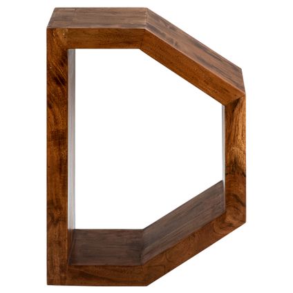 Table basse d'appoint de salon en bois massif acacia forme "D" 60cm WOMO-DESIGN®