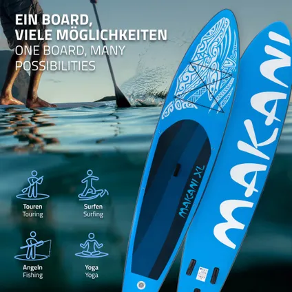 Opblaasbare Stand Up Paddle Board Makani XL 380x80x15 cm Blauw PVC 8