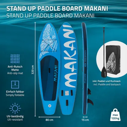 Stand Up Paddle Surfboard Blauw Makani 2