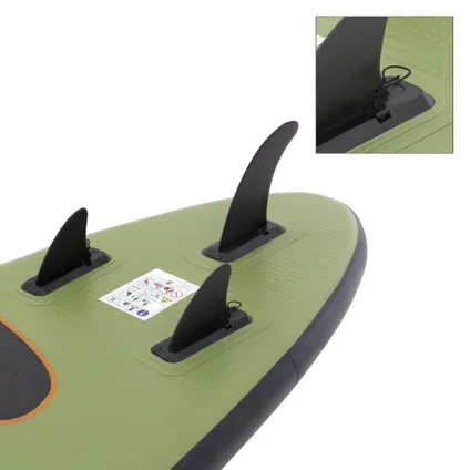 ECD Germany Surfplank Stand Up Paddle Surf SUP opblaasbaar Maona 308 x 78 x 10 cm olijf 6
