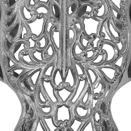 WOMO-DESIGN Schedel met horens sculptuur zilver, 57x35 cm, aluminium 2