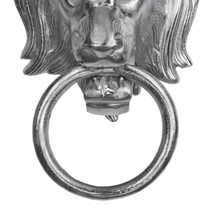 WOMO-DESIGN handdoekhouder met leeuwenkop motief zilver, 10x31 cm 3