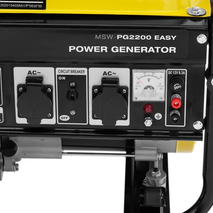 MSW Benzinegenerator - 2200 W - 230 V AC / 12 V DC - handstart/elektrisch MSW-PG2200 EASY 3