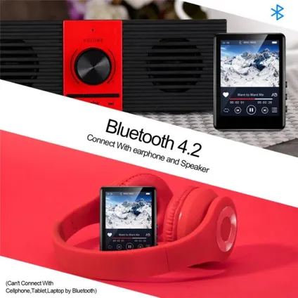 Yophoon Mp3 Speler - X6 - Bluetooth 4.2 - 4GB+64GB SD kaart 2