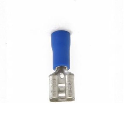 Fiches plates coulissantes/Cosse de câble femelle 6,3x0,8mm - Ohmeron - Bleu - 25 pièces
