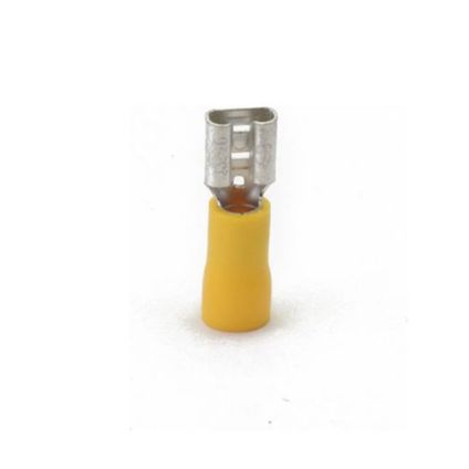 Ohmeron Opschuifcontact/kabelschoen vrouwelijk - 6,3x0,8mm - geel - 25 stuks