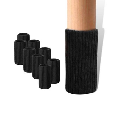 FLOOQ - Couvre-jambes de chaise - Protège-jambes de chaise - Bas de jambe de chaise - 20-55mm - 24 Pièces - Noir