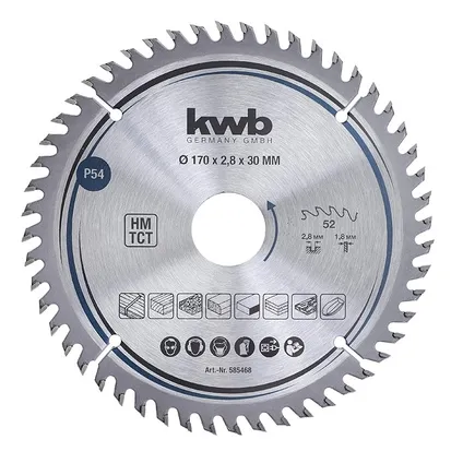 LAME de scie circulaire KWB P54 - 170x30mm (52 dents)