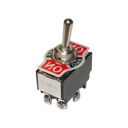 Interrupteur à bascule bipolaire (ON)-OFF-(ON) - 10A 250V - trou 12mm - Par 1 pièce