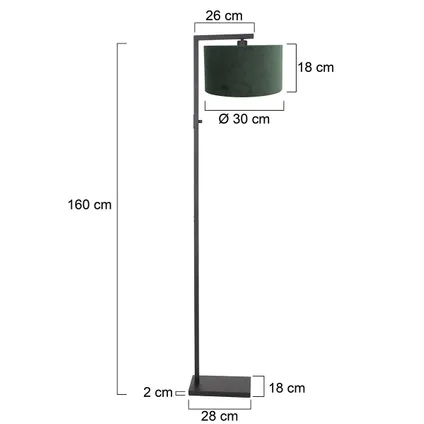 Steinhauer vloerlamp Stang H 160cm groene kap - zwart 9