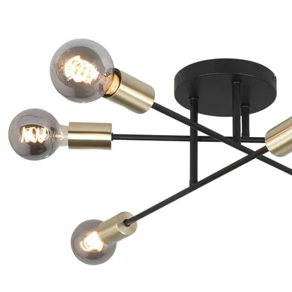 Highlight plafondlamp Sticks 6 lichts Ø 70cm goud zwart 2